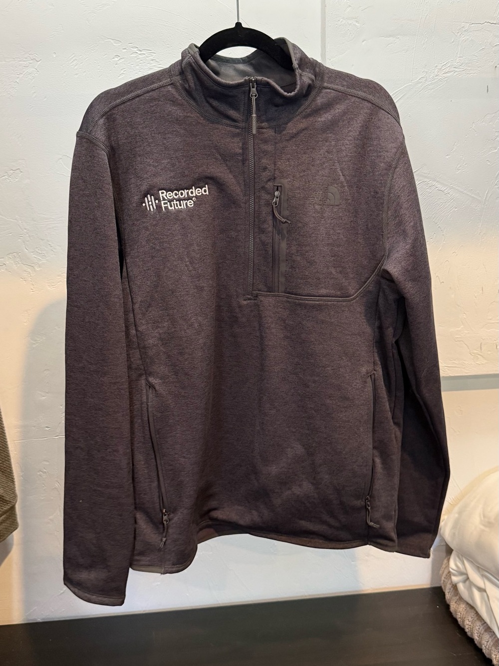 Company Branded Gray North Face Quarter-Zip - Medium